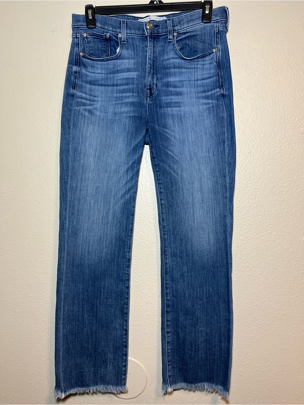 AYR Women’s The Bomb Pop Straight Leg Jeans Raw Hem Size 33L